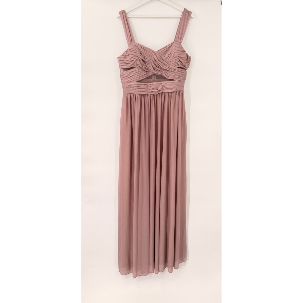 Birdy Grey Jane Maxi Dress Womens XL Mauve Bridesmaid Formal Cutout Ruched Gown - Picture 2 of 9